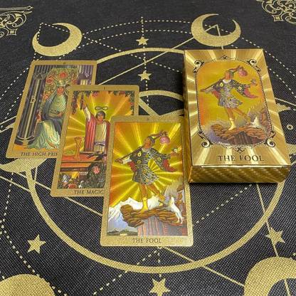 SIRIDHI 78 Pcs Gold Foil Oracle Tarot Deck,Luxury Tarot Card Deck Splendid Classic Deck