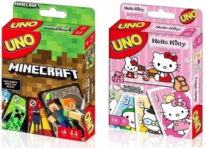 Gift Collection Minecraft & UNO Hello Kitty Cards Game for kids and family With Special Rule