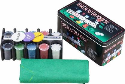 Protos India.Net Poker Game Set with 200 Chips, Steal Box with Layout Game Mat Blinds Card