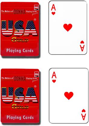 DONNA USA GOLD Premium Playing Cards,Bridge Size,2 Decks Of Cards (Pack Of 2)