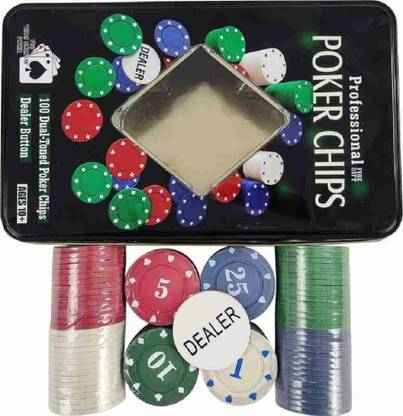 PAC APEX 100 Pieces Poker Chips Set with 1 Dealer Button, Casino Party Poker Games
