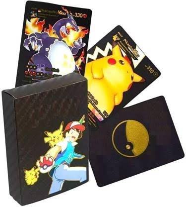 Kamy Traders 55pcs Pokemon Black Foil Trading Card Set(Black)
