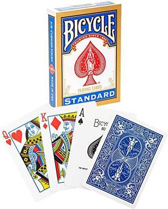 GULABSONS BICYCLE STANDARD PLAYING CARDS JUMBO SIZE (COLOR MAY VARY RED OR BLUE)) (1 DECK)