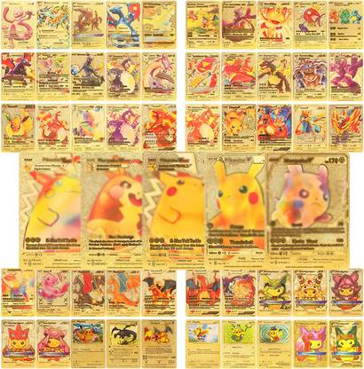 MARS Pokemon Gold Cards Foil Cards V star V max V Collection Rare Cards (110 cards)