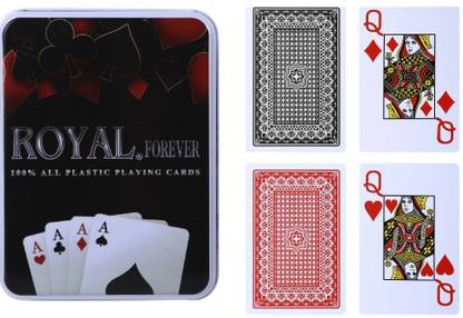 ArrowMax Playing Cards Poker Teen Patti Plastic Waterproof Big Number With Case-2 Decks