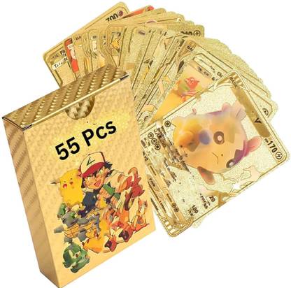 pari pari Waterproof 55pcs Pokemon Gold Card Box M-99 V Series Vmax Gx