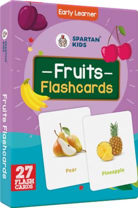 spartan kids Fruits Flash Cards Easy & Fun way of Learning-1yr-6yr Kids