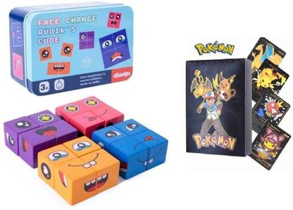 Little Mind Emoji Cube face Game for Kids Poke Assorted Cards Pack of 2 for Kids