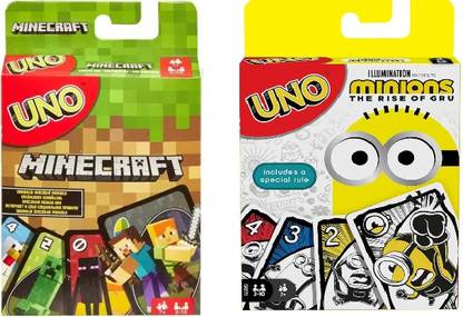 WOYR UNO Minion and Minecraft Paper Playing Cards| 112 UNO Playing Card Game