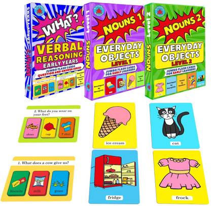Brainy Bug Resources 90 flashcards, answer What? and learn naming words; Verbal reasoning and Nouns