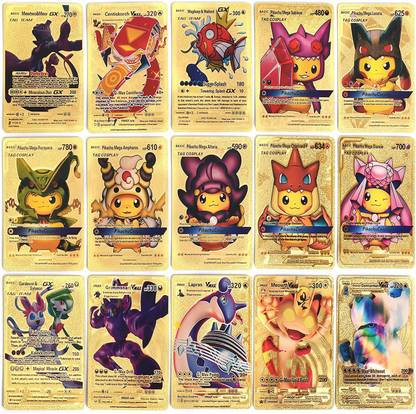 MARS Poke-Monn 55 PCS Gold Foil Card Assorted Cards Poke-Monn Deck Box