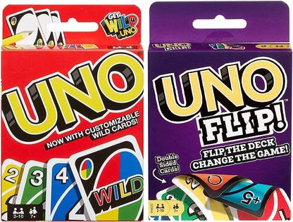 Naama UNO Original & UNO Flip Card Games l Classic Colour & Number Matching Card Game