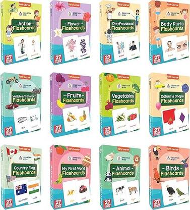 spartan kids Flash Cards (Mega Combo Pack) Early Learning Flash Cards For Kids (Set of 12)