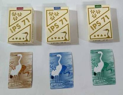 patil magic IPS 71 Crane plastic coated playing cards Bridge Size (Pack of 3 )