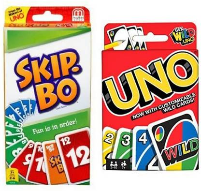Kitts GAMES Skip Bo with UNO Card Game