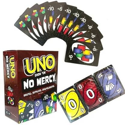 CrazyBuy UNO Card Games UNO Show em No Mercy Card Game 168 Cards Family Night Travel Game