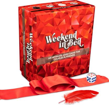 CLICKEDIN Weekend In Bed Game for Couples 225 Cards with 1 Dice, 1 Feather, 1 blindfold