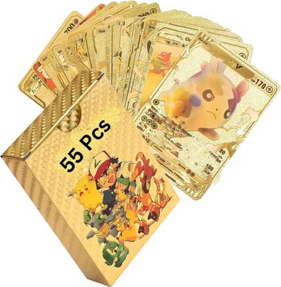 pari pari Waterproof 55pcs Pokemon Gold Card Box M-92 V Series Vmax Gx