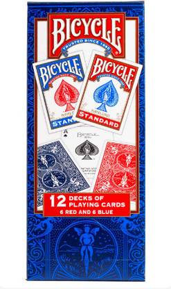 Bicycle Standard Index Poker Size Playing Cards 12-Pack: 6 Red and 6 Blue
