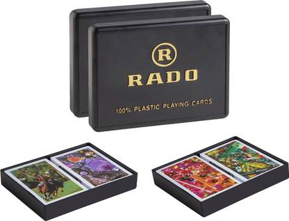 Rado Paper Playing Cards, Bridge Size, All Ages Used for Card Games (Set of 4)