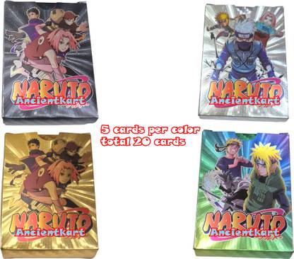 AncientKart Naruto Rainbow Gold Silver Black Shinning PVC waterproof cards set of 20