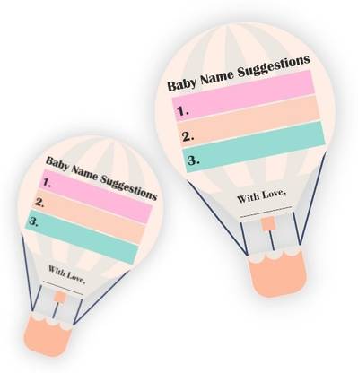 The Decor Cycle Baby Shower Special, Babys Name Suggestion Card Game in The Shape of a Parachute