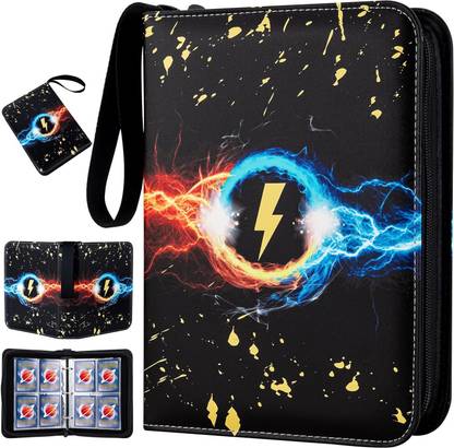 WATER FOUNTAIN Card Binder with Sleeves 400 Double Sided Pocket Card Binder Premium 4 Pocket