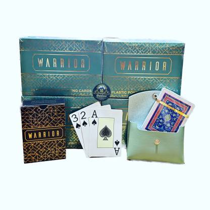 GULABSONS WARRIOR POKER 100%PLASTIC PLAYING CARDS WITH POUCH (2SET)