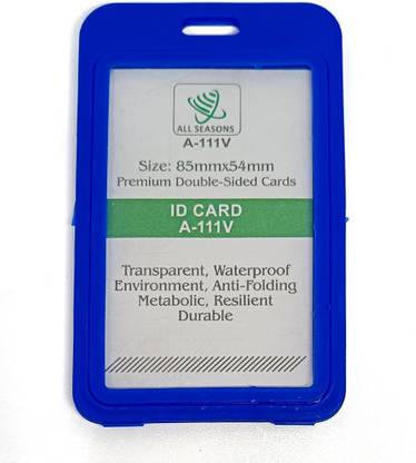 IVYPRINTS Double Side Matte Blue Natural Hard Plastic Vertical Id Card Holder(Pack of 30) 30 Card Holder