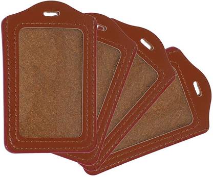 KKSW Leather Unisex ID Card Holder | ID Badge Holder (Vertical) 1 Card Holder
