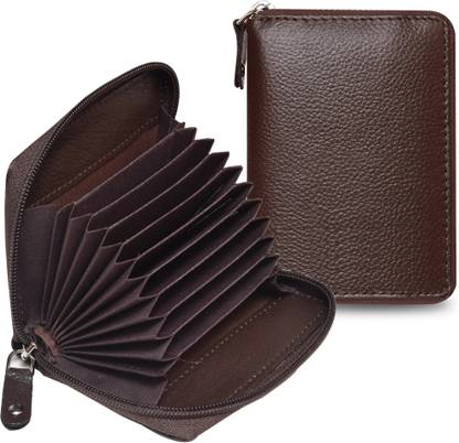 ABYS Genuine Leather RFID Protected Credit | Business | ATM & Debit 9 Card Slots 10 Card Holder