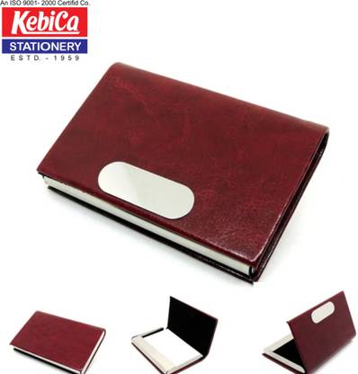 Kebica Business ID Credit Card Holder for Women Men Fashion Leather Fold Design 10 Card Holder