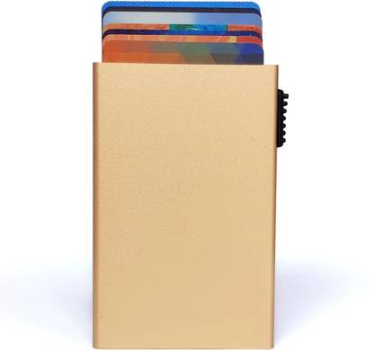 Yellowcoin Side Switch Metal Credit Debit Card Holder Slim Pop Up Metal Wallet Case for Men 6 Card Holder