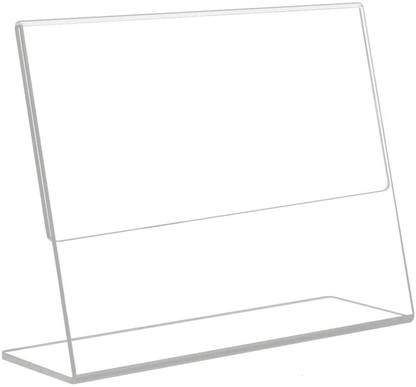 Devi Plastic Arts A4 Acrylic display Stand, signage Holder, Photo Frame, Meeting Stand, Landscape Card Display Stand