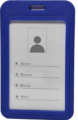 PRINTMANAGE Plastic ID Card Holder Double Sides Visible for Office and School 1 Card Holder