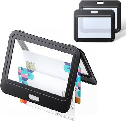 NSSP Horizontal Plastic Locking ID Card Holder for Office/School 1 Card Holder