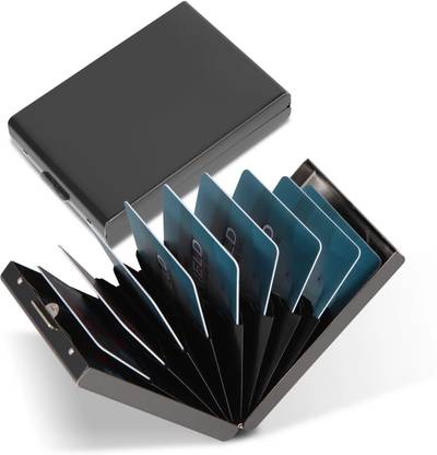 Classium New Launch Black RFID Protected Steel Debit/Credit/ATM For Men & Women Slots 10 Card Holder