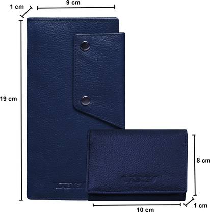 ABYS Blue Genuine Leather Card Wallet Combo Comes With a Beautiful Black Box 15 Card Holder