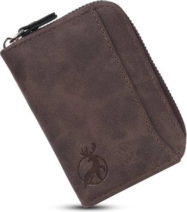 Flipkart SmartBuy Long-Lasting Brown 9 Card Slot|2 Cash Slot Leather Zip Debit/Credit 10 Card Holder