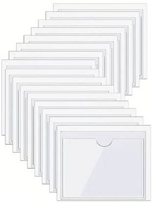 MOSHTU Pack of 8 Self-Adhesive Label Holders, Labelling Window, Self-Adhesive 1 Card Holder