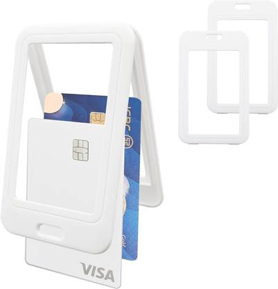 ASV ID Badge Holder with Double-Sided Windows Vertical Hard Plastic 3 Card Holder