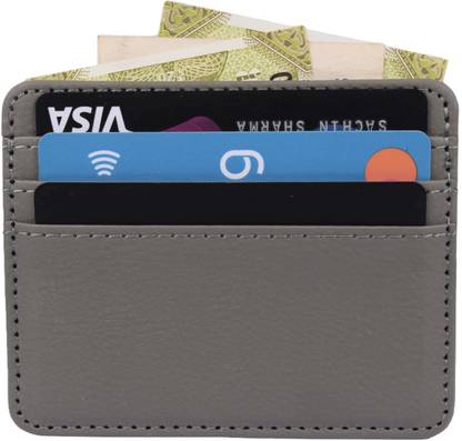 StealODeal Grey Pu Leather 4 Card Holder