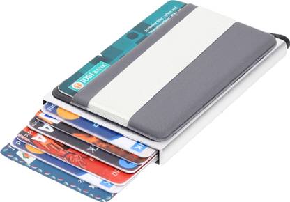 StealODeal Silver Wallet With Elasticity Side Pocket Credit/Debit 7 Card Holder