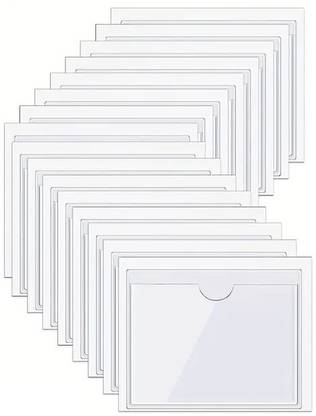 SOCHEP 8 Pieces Self-Adhesive Label Holder Pockets Index Card Business Card Holders 1 Card Holder
