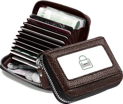 GREEN DRAGONFLY® Leather RFID Protected Wallet for Men & Women 10 Card Holder