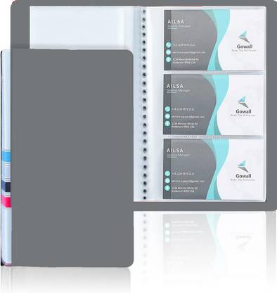 NSSP Business Card Holder/Debit/Credit/Visiting Card Organizer File (Grey, Pack 5) 120 Card Holder