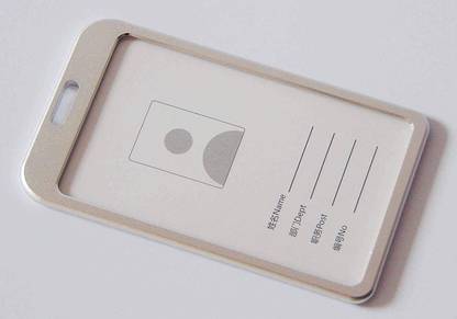 IVYPRINTS Vertical Silver Color Alluminium Alloy with Scratch Guard for Office ID 1 Card Holder