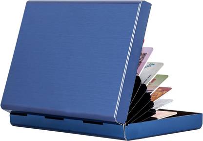 Ang RFID Protected Black Slim Stainless Steel Debit/Credit/ATM Slots 6 Card Holder 6 Card Holder