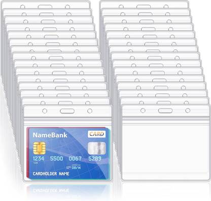 JSMSH Horizontal Waterproof Id Card Holders with Sealable Zip 1 Card Holder