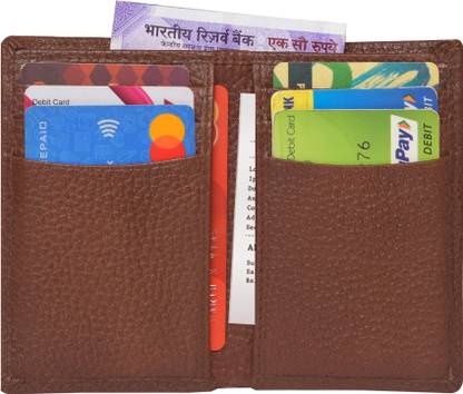 ABYS Genuine Leather Tan Card Holder||Credit/Debit Money Purse For Men And Women 6 Card Holder